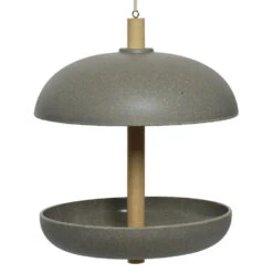 Decoris Vogelvoedersilo - Hangend - Bamboe - Grijs - 25 Cm