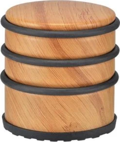 Decoris Bamboe Deurstopper 7 Cm - Huishouden Deurstoppers/deurwiggen - Hout/metaal