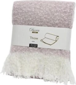 Decoris Plaid - Deken Geborsteld, Blush Pink, 170 X 130 Cm