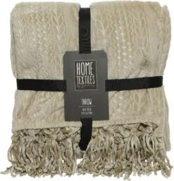 Decoris Woondeken Taupe Met Franje 130x170cm
