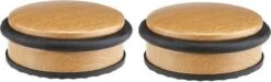 Decoris 2x Kleine Metalen Deurstopper 10 X 4,5 Cm - Huishouden Deurstoppers/deurwiggen - Hout/metaal - Bamboelook