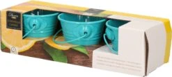 Decoris Set Van 3x Stuks Anti Muggen Citronella Kaarsjes In Blauw Zinken Potje - Geurkaarsen Citrus Geur - Anti-muggen Kaarsen