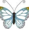 Decoris Grote Lichtblauwe Deco Vlinder/muurvlinder 51 X 38 Cm Tuindecoratie - Tuinvlinders - Wand En Schutting