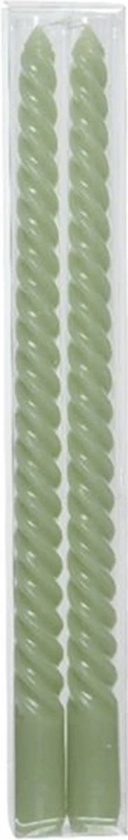 Decoris Kaars Wax Ø2.15-H30cm Pak A 2 Stuks Mint Groen