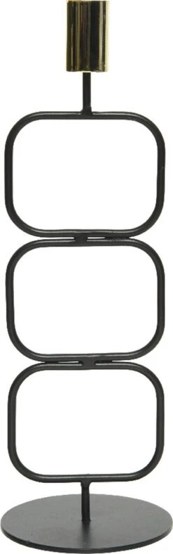 Decoris Kandelaar Zwart/goud Ijzer Ø10x29cm