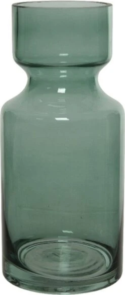 Decoris Groene Vazen/bloemenvaas 3 Liter Van Glas 11 X 24,5 Cm - Glazen Vazen Voor Bloemen En Boeketten