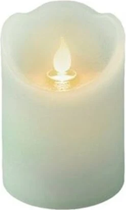 Decoris LED Waving Kaars Van Wax- Kleur Mintgroen- Ø7.5-H10cm --vlam Beweegt Heen En Weer- Met 6 Uurs Timer ( Excl 2x AA )