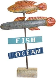 Decoris Tuinbeeld Vis Blauw 41 X 9 X 57 Cm