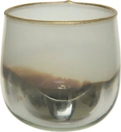 Decoris Waxinelichthouder Wit / Zilver D 7 H 7 Cm