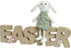 Decoris Ornament Easter Met Konijn Naturel 2 X 25 X 16 Cm