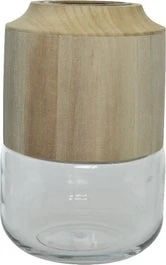 Decoris Vaas Transparant / Naturel D 13,2 H 20 Cm