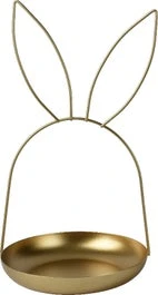 Decoris Bord Jano Konijn Goud D 12 H 23 Cm