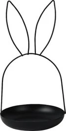 Decoris Bord Jano Konijn Zwart D 12 H 23 Cm