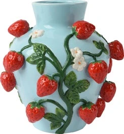 Decoris Vaas Berry Blauw / Rood D 26 H 26 Cm