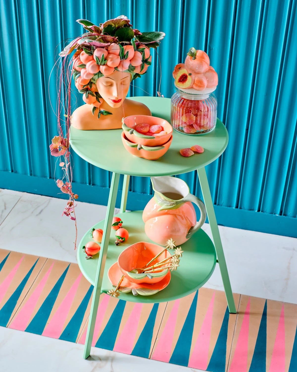 Decoris Vaas Perzik Roze 20 X 17,6 X 23 Cm - Afbeelding 2