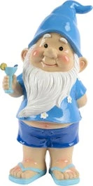 Decoris Tuinkabouter Onni Cocktail Blauw 15 X 13 X 30 Cm