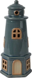 Decoris Tuinbeeld Logan Vuurtoren Blauw D 8,6 H 22 Cm