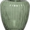 Decoris Bloemen Vaas Groen Transparant Van Glas 25 Cm Hoog Diameter 19 Cm