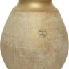 Decoris Bloemen Vaas Terracotta In Kleur Antiek Goud 26 Cm Hoog Diameter 24 Cm - Luxe Stijlvolle Vazen Voor Binnen